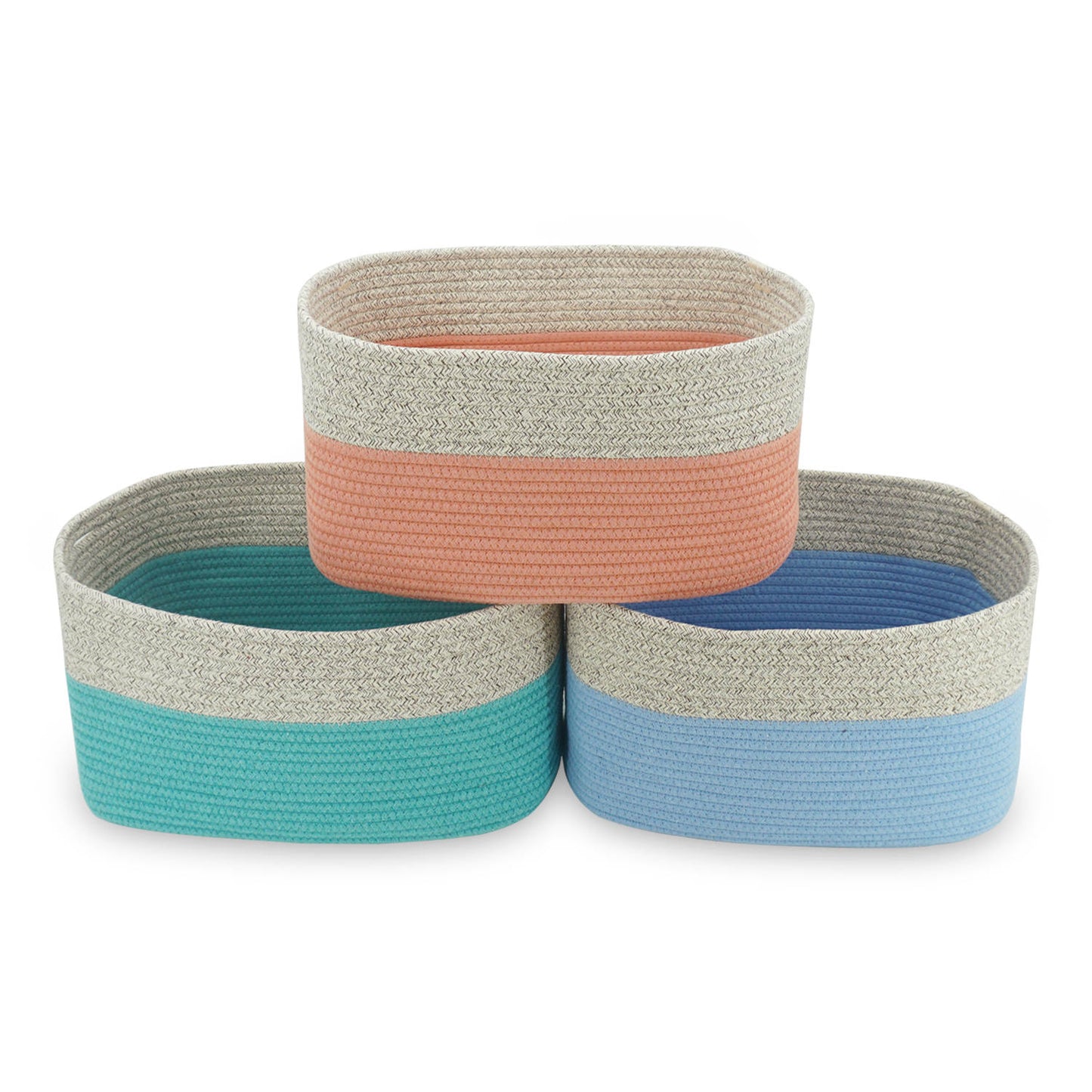 3 Pack Multi-Color Cotton Baskets